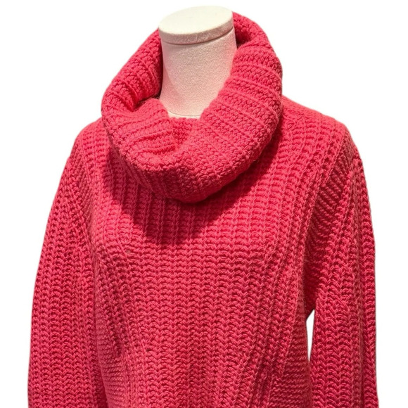 Banana Republic Alpaca Merino Wool Blend Pink Turtleneck Sweater Womens Medium - Picture 5 of 10